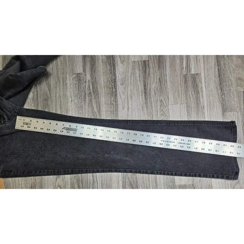 Merona‎ Womens Size 4 Regular Fit 4 Bootcut Embroidered Studs Black Grey Jeans